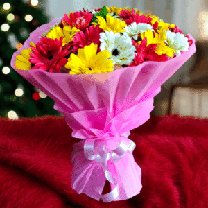 Rose, Gerbera aur Chrysanthemum ka mixed bouquet