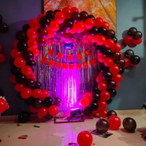 Red Black Birthday Balloon Ring Decoration