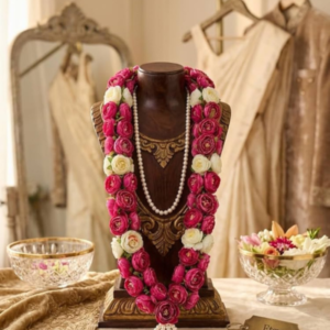 Red white roses varmala