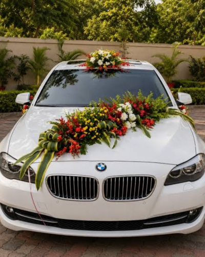 Beautiful BMW wedding Decorated Car