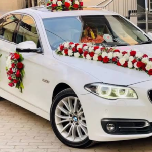 Wedding Car with Red & White roses