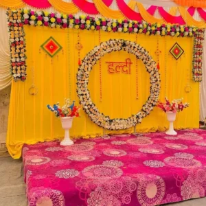 Yellow Theme Haldi Decoration