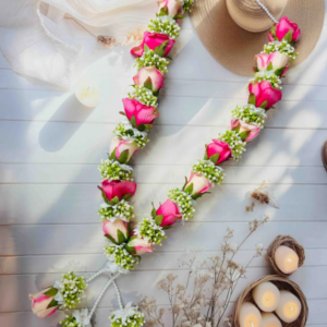 Pink & White Rose Wedding Varmala
